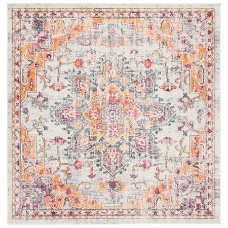Safavieh 3 x 3 ft. Madison 473E Power Loomed Square Area Rug Beige & Orange MAD473E-3SQ